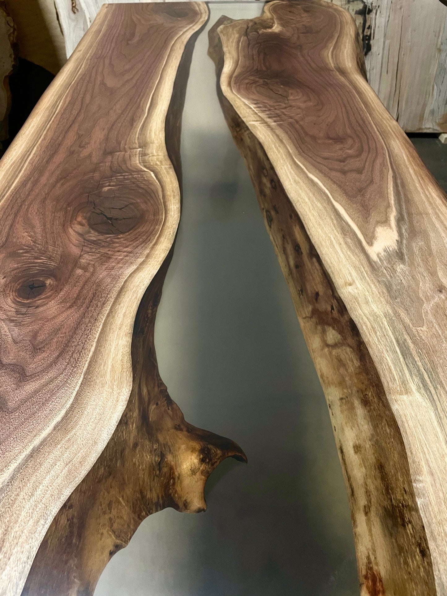 Clear E-Poxy River Table