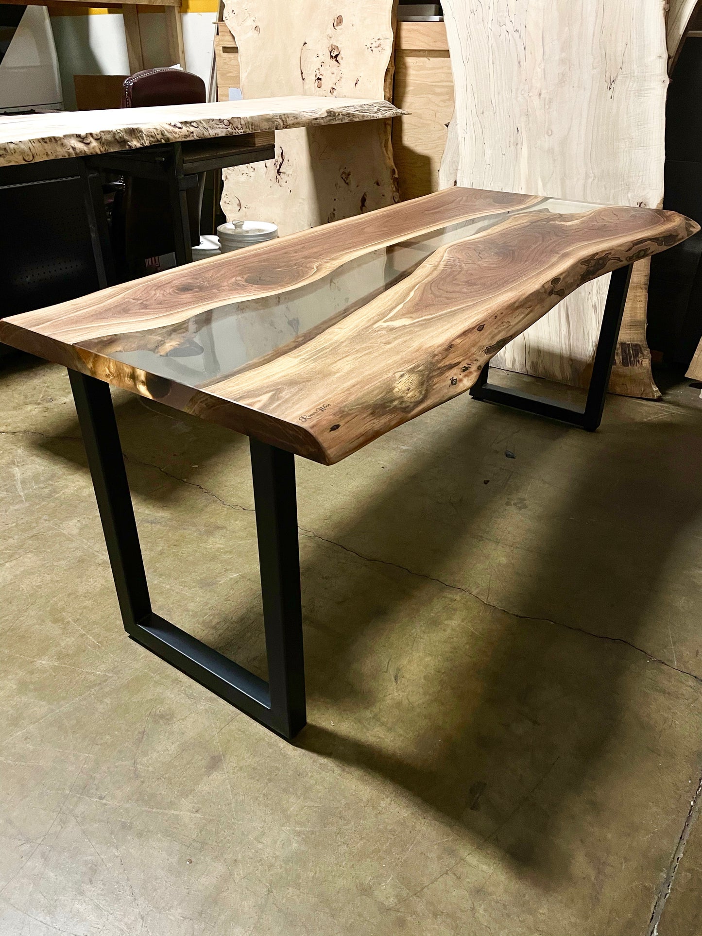 Clear E-Poxy River Table