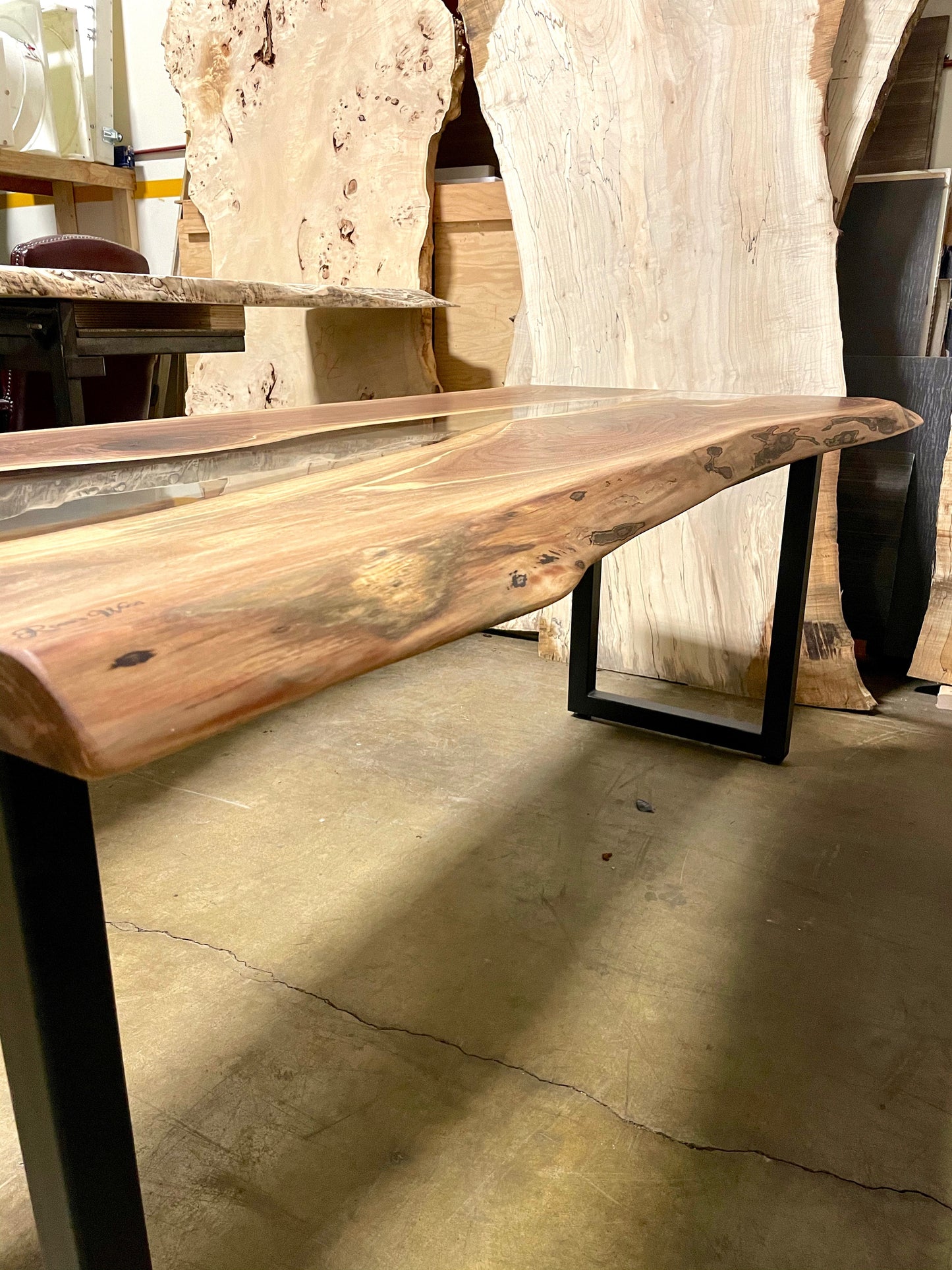 Clear E-Poxy River Table