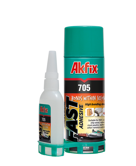Akfix universal fast adhesive: a multi-purpose product, has a high bonding strength and is suitable for bonding a variety of materials, therefore perfect for woodworkers. This product is great for filling in small holes, and the spray activator allows it to dry in seconds, allowing you to continue working with it right away. Properties High bonding strength. Suitable for use on vertical surfaces as it will not drip or slump. It is particularly suited to bonding difficult substrates which have a porous or